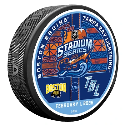 Boston Bruins vs. Tampa Bay Lightning 2026 NHL Stadium Series Matchup Puck
