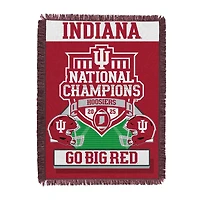 The Northwest Group  Indiana Hoosiers College Football Playoff 2025 National Champions 48" x 60" Glory Woven Tapestry Throw Blanket