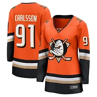 Women's Fanatics Leo Carlsson Orange Anaheim Ducks Home Breakaway Jersey
