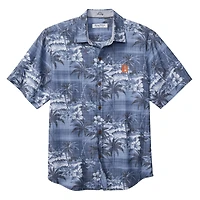 Men's Tommy Bahama Navy Detroit Tigers Coconut Point Isla Palmetta Button-Up COOLMAX Shirt