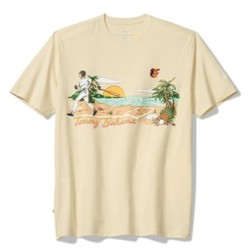 Tommy Bahama  Cream Baltimore Orioles Sunset Slugger T-Shirt