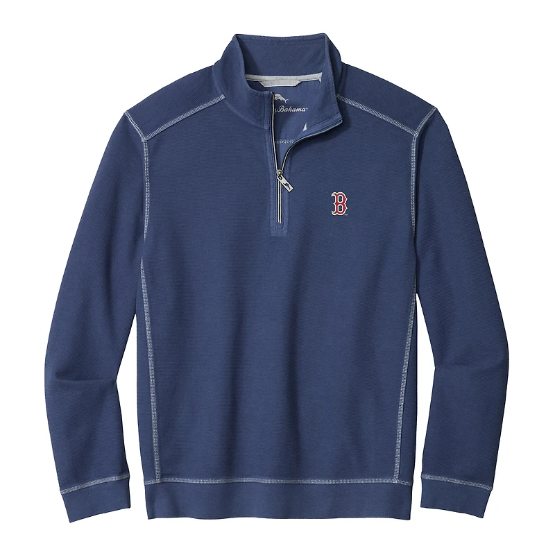 Men's Tommy Bahama Navy Boston Red Sox Montego Bay Half-Zip Sweatshirt