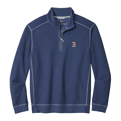 Men's Tommy Bahama Navy Boston Red Sox Montego Bay Half-Zip Sweatshirt