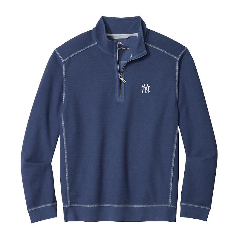 Men's Tommy Bahama Navy New York Yankees Montego Bay Half-Zip Sweatshirt