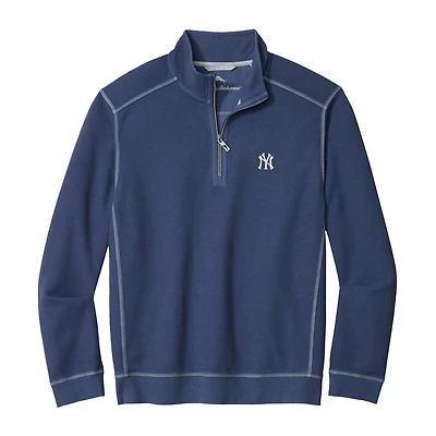 Men's Tommy Bahama Navy New York Yankees Montego Bay Half-Zip Sweatshirt