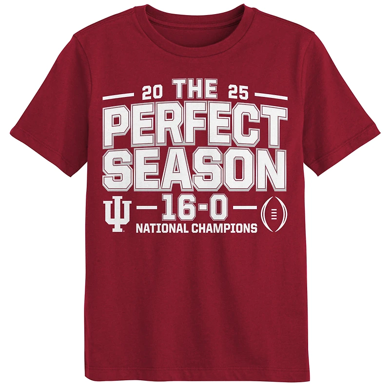 Preschool Outerstuff Crimson Indiana Hoosiers College Football Playoff 2025 National Champions Perfect Season T-Shirt