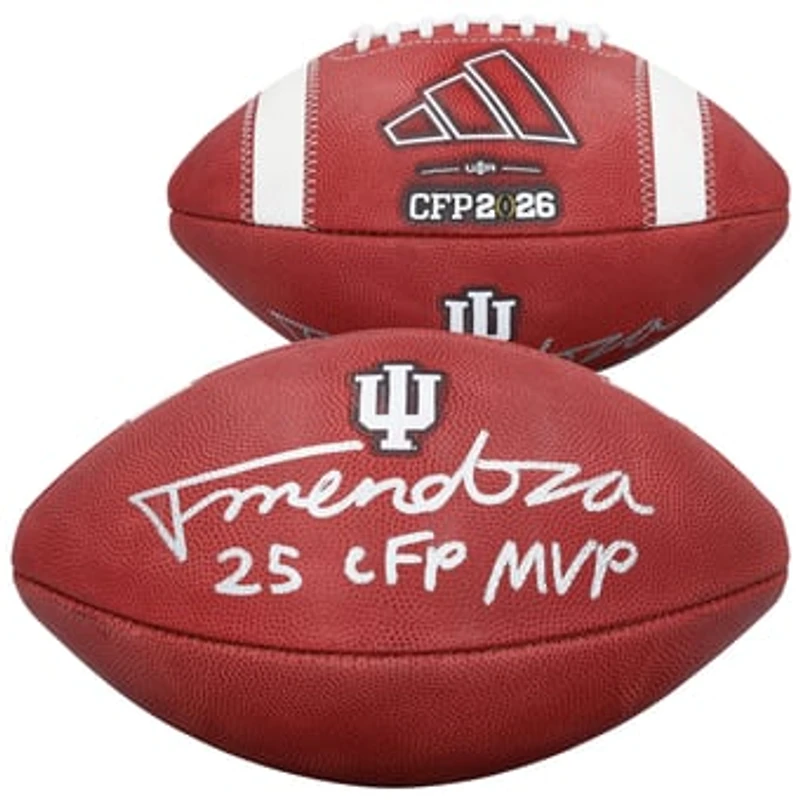 Fernando Mendoza Indiana Hoosiers Autographed College Football Playoff 2025 National Champions adidas Logo Football with "25 CFP MVP" Inscription