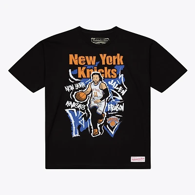 Men's Mitchell & Ness Jalen Brunson Black New York Knicks Chalked Up T-Shirt