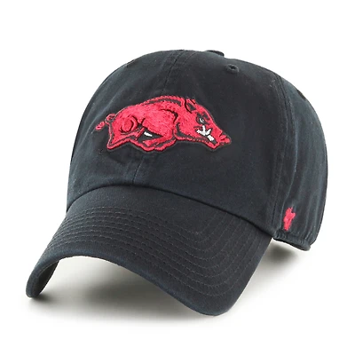 Youth '47  Black Arkansas Razorbacks Clean Up Adjustable Hat