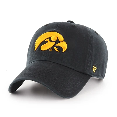 Youth '47  Black Iowa Hawkeyes Clean Up Adjustable Hat