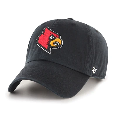 Youth '47  Black Louisville Cardinals Clean Up Adjustable Hat