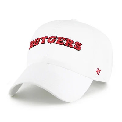 Men's '47 White Rutgers Scarlet Knights Clean Up Adjustable Hat
