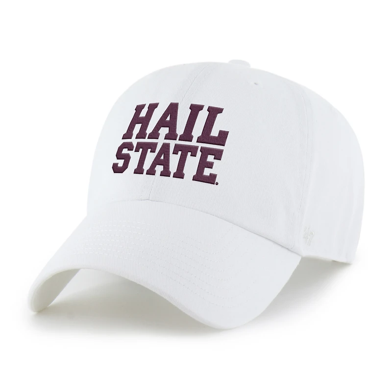 Men's '47 White Mississippi State Bulldogs Clean Up Adjustable Hat