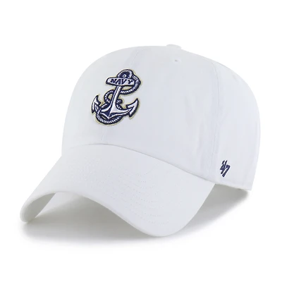 Men's '47 White Navy Midshipmen Clean Up Adjustable Hat