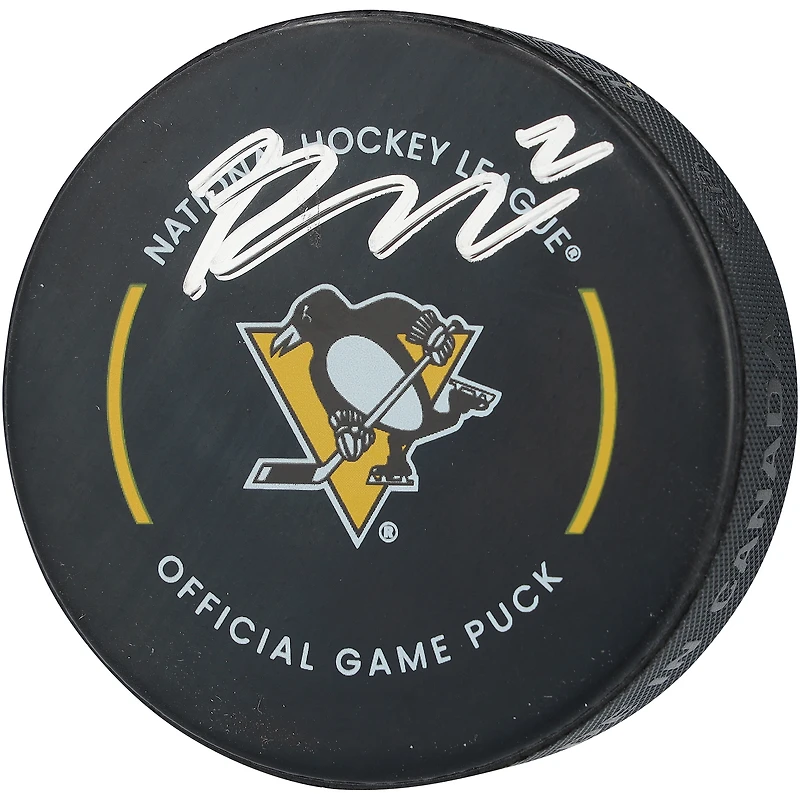 Rutger McGroarty Pittsburgh Penguins Autographed Official Game Puck