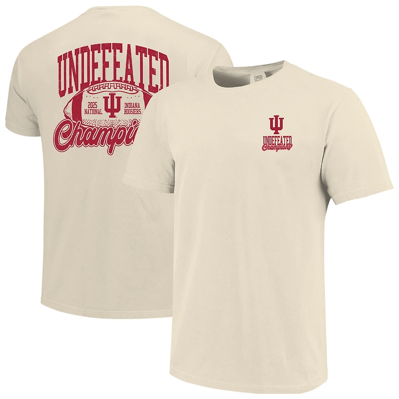 Unisex Cream Indiana Hoosiers College Football Playoff 2025 National Champions Undefeated T-Shirt