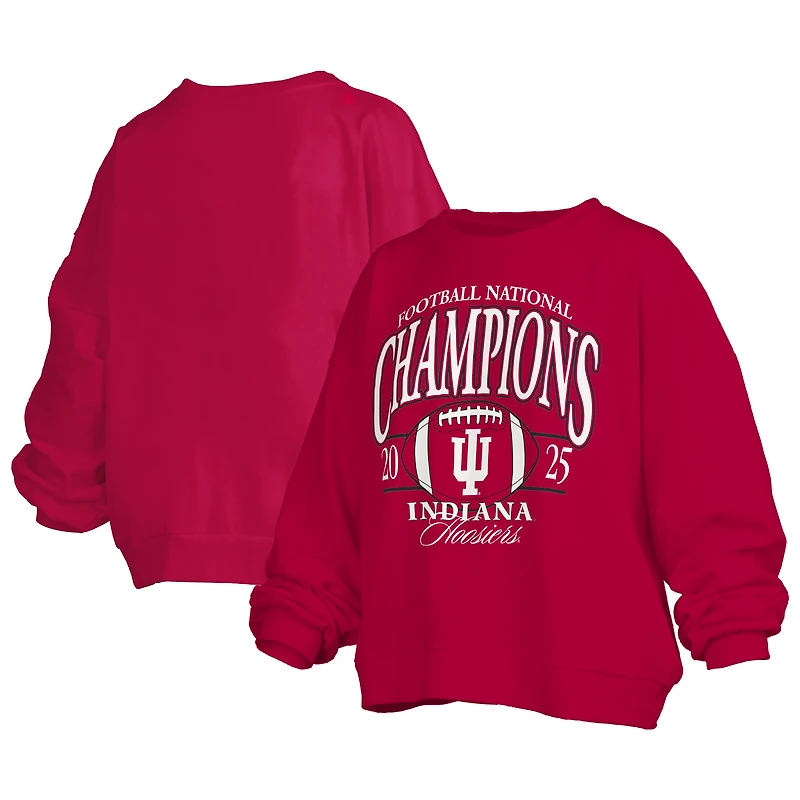 Women's Pressbox  Crimson Indiana Hoosiers College Football Playoff 2025 National Champions Janise Fleece Sweatshirt
