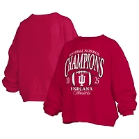 Women's Pressbox  Crimson Indiana Hoosiers College Football Playoff 2025 National Champions Janise Fleece Sweatshirt