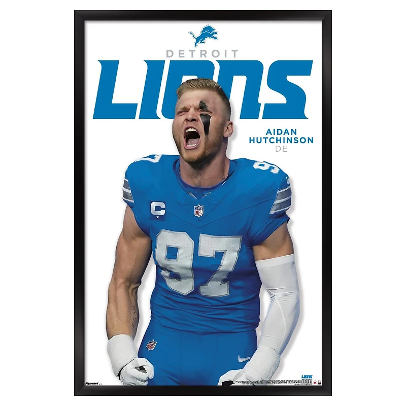 Aidan Hutchinson Detroit Lions 22.375" x 34" Framed Players Poster