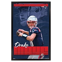 Drake Maye New England Patriots 22.375" x 34" Framed Players Poster