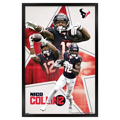 Nico Collins Houston Texans 22.375" x 34" Framed Players Poster