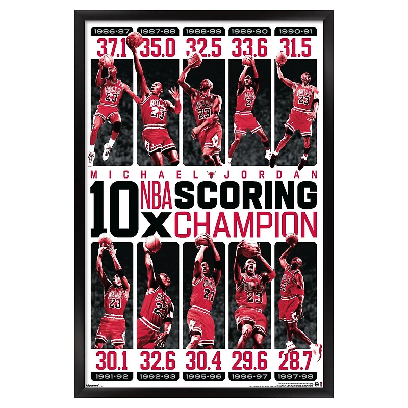 Michael Jordan Chicago Bulls 22.375" x 34" Framed Players Poster