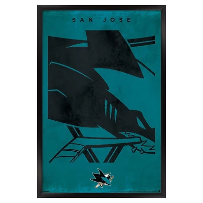 San Jose Sharks 22.375" x 34" Framed Poster