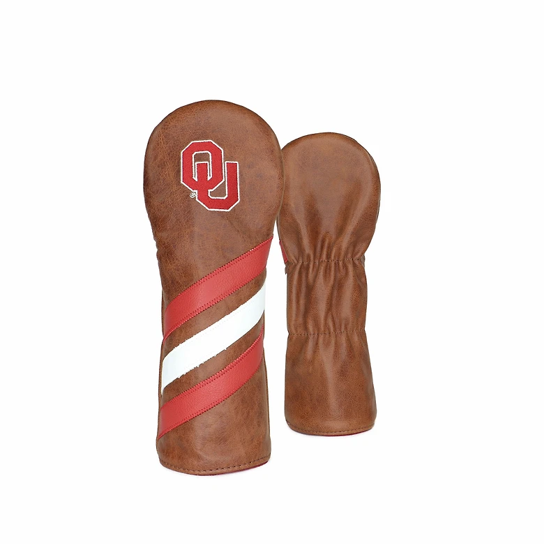 Hometown Brands Oklahoma Sooners Leather Stripes Fairway Cover