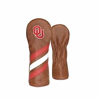 Hometown Brands Oklahoma Sooners Leather Stripes Fairway Cover