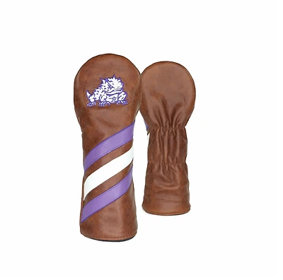 Hometown Brands TCU Horned Frogs Leather Stripes Fairway Cover