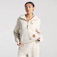 Women's lululemon Light Ivory Los Angeles Dodgers Scuba Oversized Half-Zip Hoodie