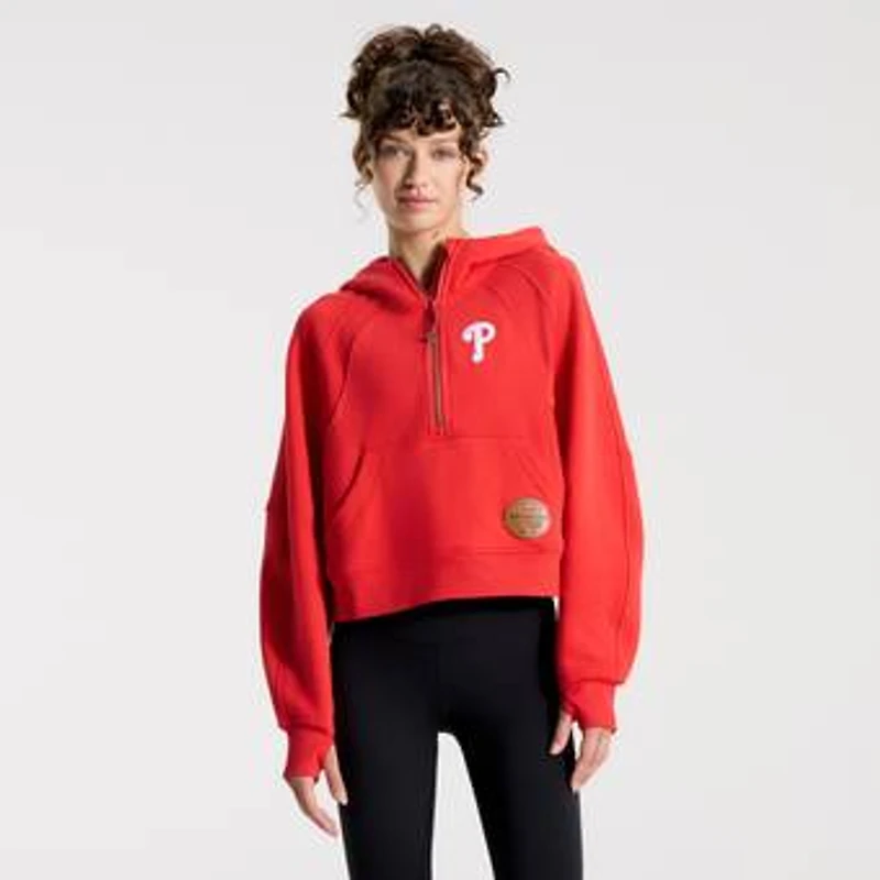Women's lululemon True Red Philadelphia Phillies Scuba Oversized Half-Zip Hoodie