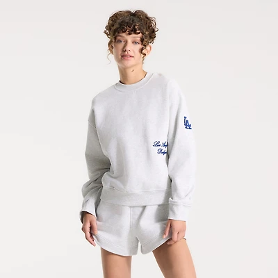 Women's lululemon Heathered Core Ultra Light Grey Los Angeles Dodgers Oversized Steady State Crew