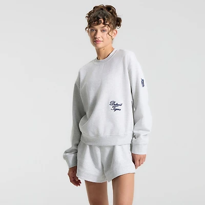 Women's lululemon Heathered Core Ultra Light Grey Detroit Tigers Oversized Steady State Crew