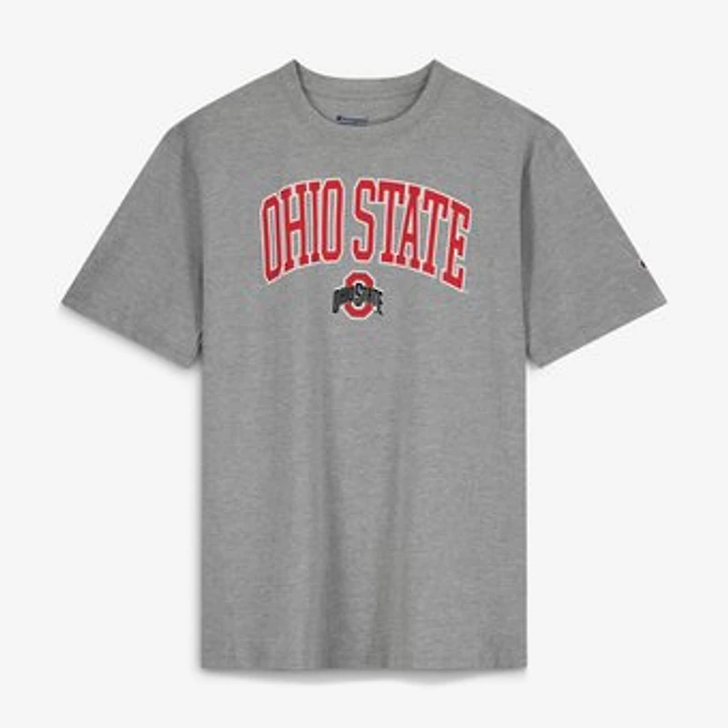 Men's Champion Heather Gray Ohio State Buckeyes Champion Big & Tall Team Arch Over Wordmark T-Shirt