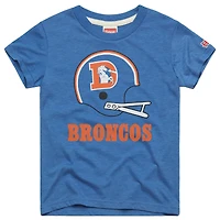 Youth Homage  Royal Denver Broncos Big Helmet Tri-Blend T-Shirt