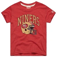 Youth Homage  Scarlet San Francisco 49ers Helmet Retro Tri-Blend T-Shirt