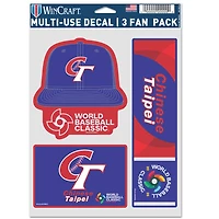 WinCraft Chinese Taipei Baseball 2026 World Baseball Classic Three-Piece Multi-Use Fan Decal Set