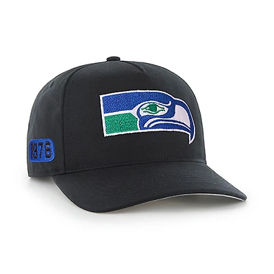 Men's '47  Black Seattle Seahawks Blackout Date Hitch Adjustable Hat