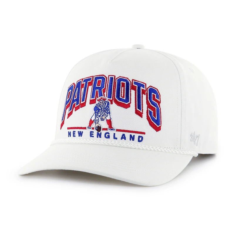 Men's '47  White New England Patriots Coltrane Throwback Rope Hitch Adjustable Hat