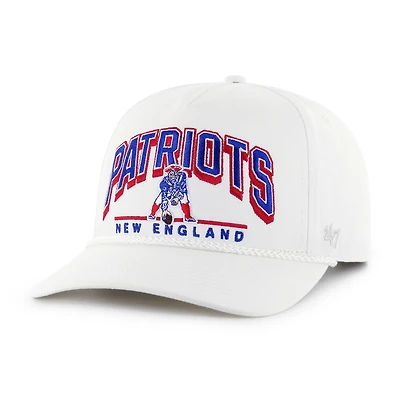 Men's '47  White New England Patriots Coltrane Throwback Rope Hitch Adjustable Hat
