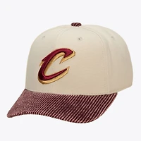 Men's Mitchell & Ness Cream Cleveland Cavaliers Washed Corduroy Pro Crown Snapback Hat