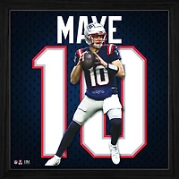 Highland Mint Drake Maye New England Patriots 13" x 13" Impact Jersey Framed Photo