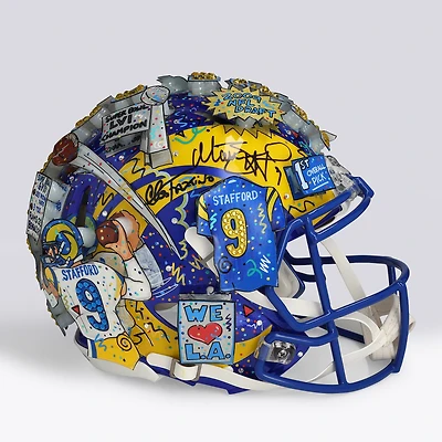 Matthew Stafford Los Angeles Rams Autographed Riddell Speed Authentic Helmet  - Art by Charles Fazzino - WN55916370
