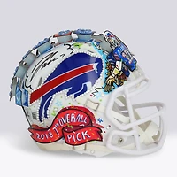 Josh Allen Buffalo Bills Autographed Riddell Speed Mini Helmet - Art by Charles Fazzino - WN55916303