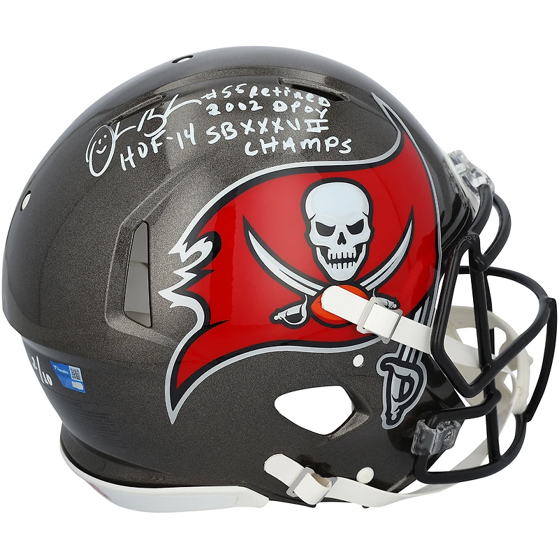 Derrick Brooks Tampa Bay Buccaneers Autographed Riddell Speed Authentic Helmet with Multiple Inscriptions - Limited Edition of 10