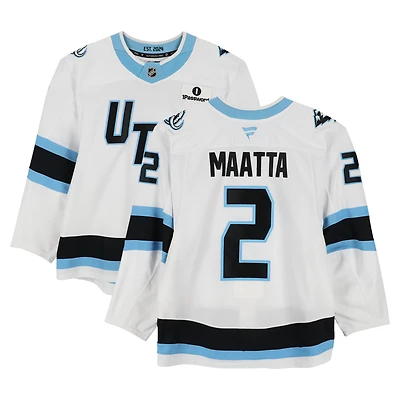 Olli Maatta Utah Mammoth Game-Used #2 White Set 1 Jersey from Multiple Games Between October 9 & December 6, 2025