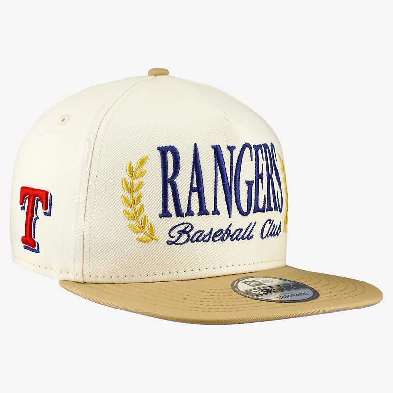 Men's New Era Cream Texas Rangers Club 9FIFTY A-Frame Snapback Hat
