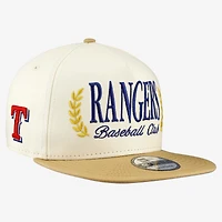 Men's New Era Cream Texas Rangers Club 9FIFTY A-Frame Snapback Hat
