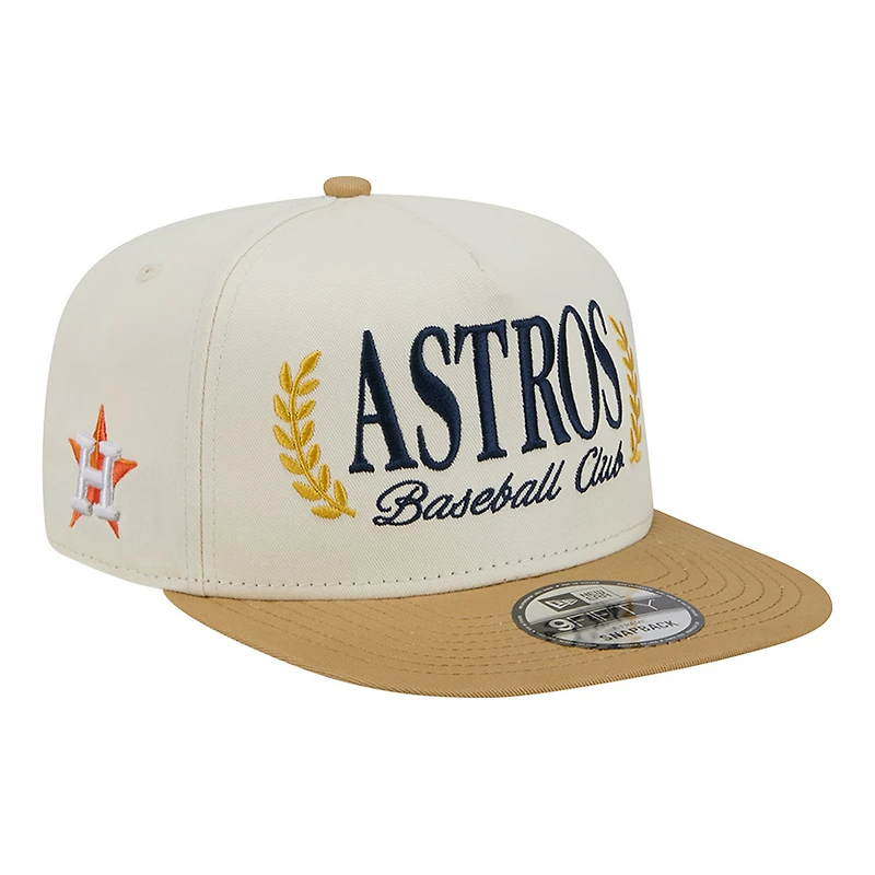 Men's New Era Cream Houston Astros Club 9FIFTY A-Frame Snapback Hat